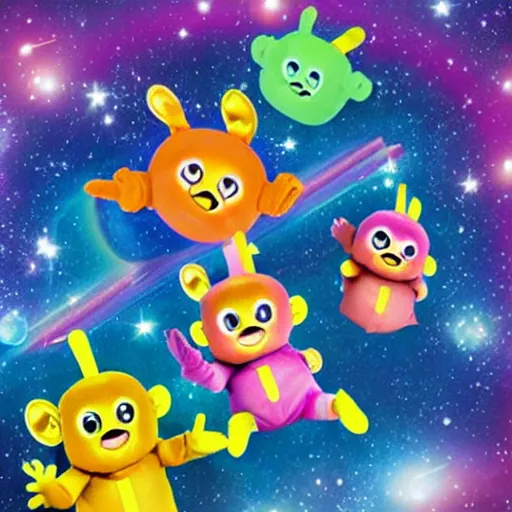 Prompt: Spaced Out Tarsier Teletubbies