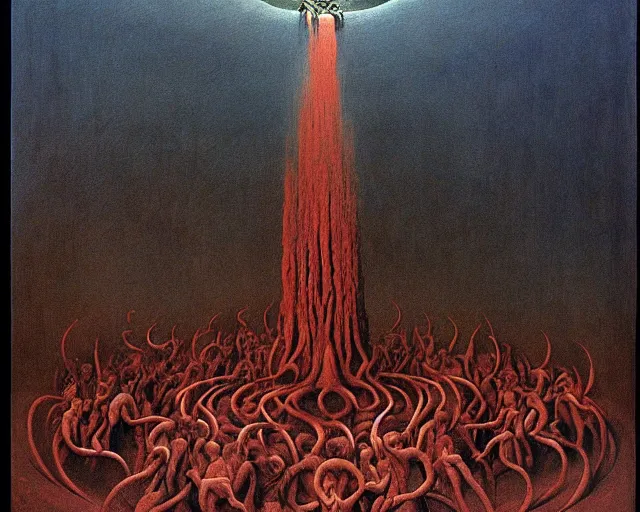Prompt: the seventh circle of hell from dante's divine comedy with lots of colours. highly detailed painting by zdzisław beksinski 8 k