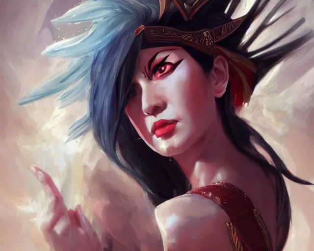 Prompt: a stunning portrait of ryuko matoi as an ancient greek priestess, close up portrait, digital art by ross tran and angel ganev, highly detailed, trending on artstationhq