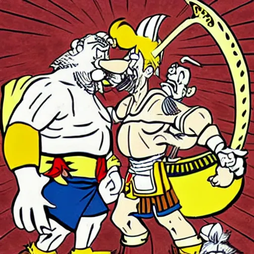 Prompt: Asterix and obelix, manga style