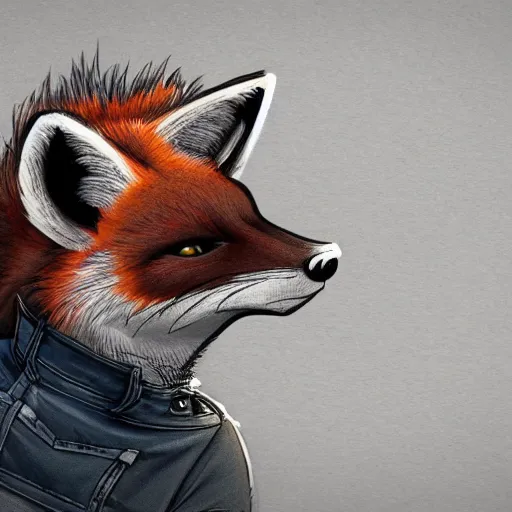 Image similar to A fox with a small head wearing a t-shirt and jeans, trending on FurAffinity, energetic, dynamic, digital art, highly detailed, FurAffinity, digital fantasy art, FurAffinity, favorite