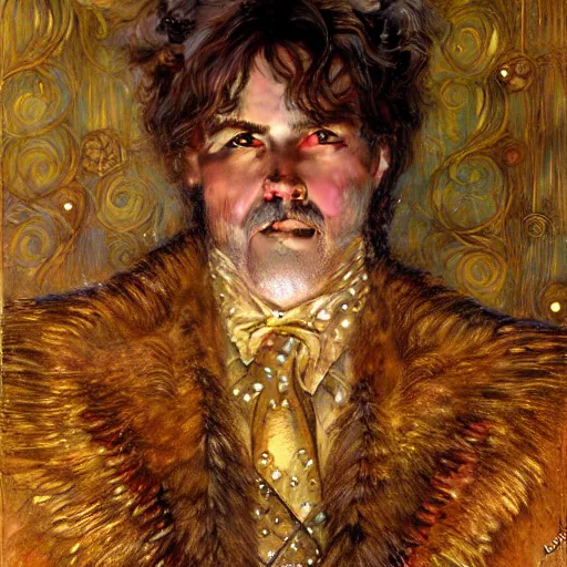 Prompt: a portrait a wolf in wizard clothes. detailed face highly detailed painting by gaston bussiere craig mullins jc leyendecker gustav klimt artgerm greg rutkowski