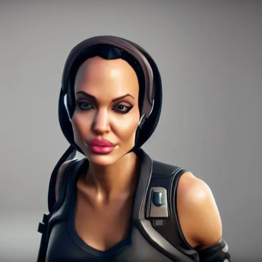 Prompt: Angelina Jolie as a fortnite character, 8k, octane render