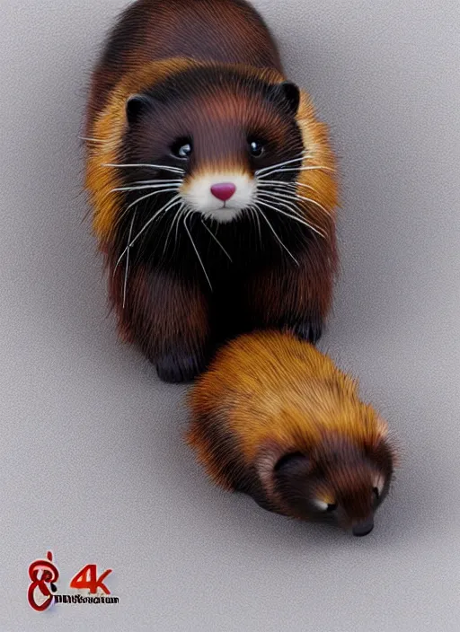 Prompt: 80mm resin detailed miniature of fluffy polecat, Product Introduction Photos, 4K, Full body, simple background