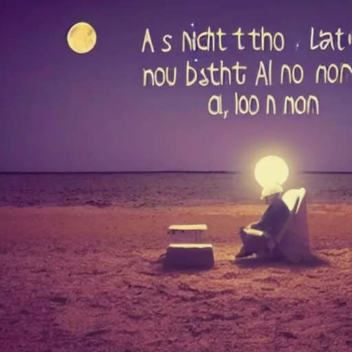 Prompt: at night when the stars light up my room, i sit by myself talking to the moon who sits alone talking to the moon?