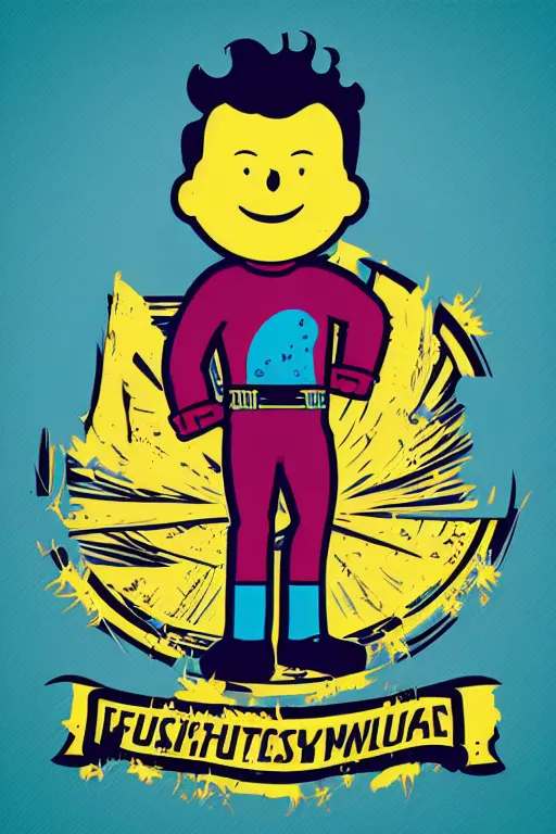 Image similar to fallout 7 6 retro futurist illustration art by butcher billy, sticker, colorful, illustration, highly detailed, simple, smooth and clean vector curves, no jagged lines, vector art, smooth andy warhol style