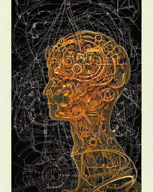 Image similar to intricate machinery in a human head. antique cyborg almacan pierre matter organic mechanical hybrid louis poyet This space painting has the potential to bring forth a new dimension of knowledge and spiritual awakening Artificial intelligence is a social construct and a product of industrialization.