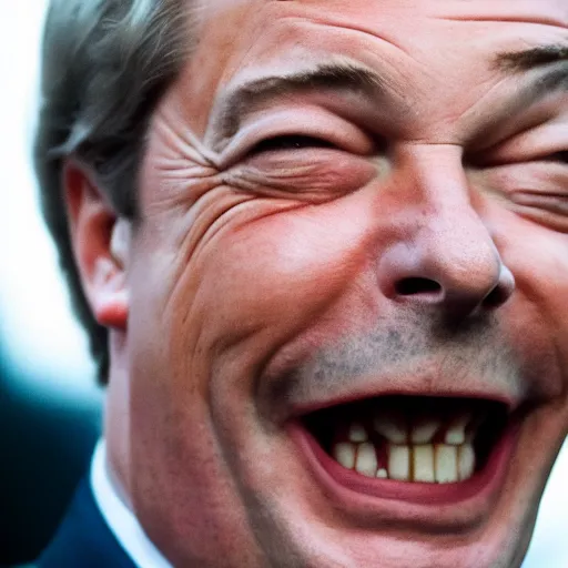 Image similar to nigel farage points at trump in terror, trump points back, realistic, detailed, 4 k, photography