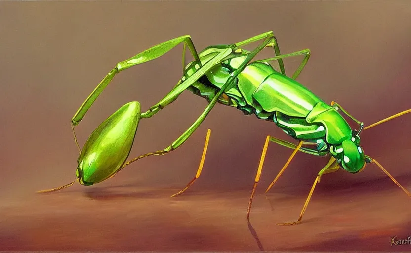 Image similar to Insect Alchemy mantis. By Konstantin Razumov, highly detailded