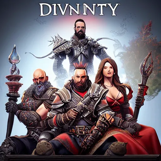 Image similar to divinity original sin 2 movie poster, high detail