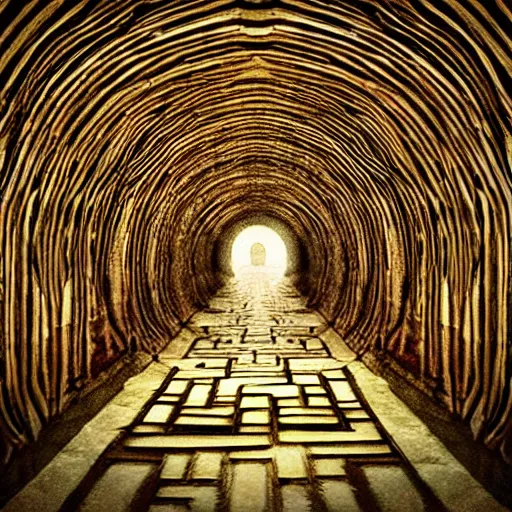 Image similar to labyrinth corridor in the style of beautiful digital art