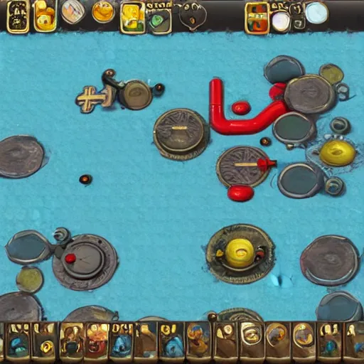 Image similar to Expedition at the bottom of the sea, machinery, game style
