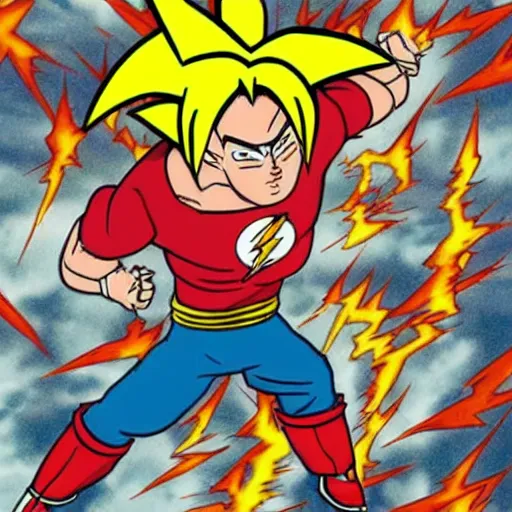 Image similar to 2 0 0 0 s flash cartoon, dumbest boy in history, holy crap he's stupid, super saiyan andy, lightning strike, art by craig mccracken