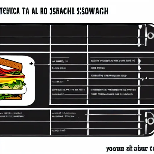 Image similar to technical manual diagram on how to build a sandwich,