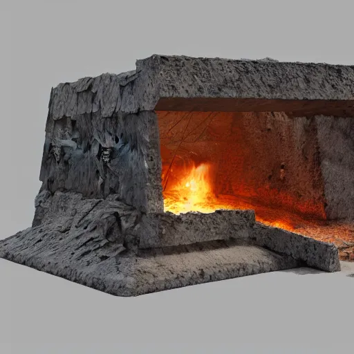 Image similar to 8 k hd detailed octane render of an iron age forge