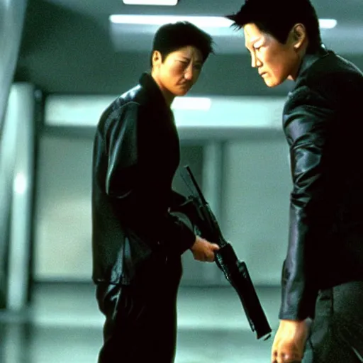 Image similar to film still of Sung Kang as neo in The Matrix (1999)