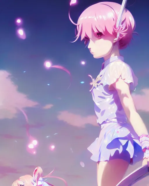 Image similar to pastel magical girl anime screenshot, anime, intricate, sharp focus, illustration, highly detailed, digital painting, concept art, matte, art by ilya kuvshinov and ruan jia and greg rutkowski, masterpiece