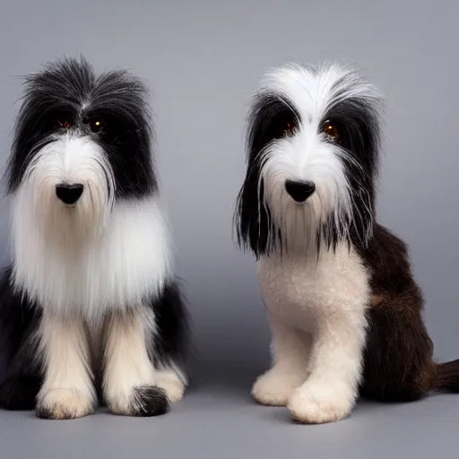 Prompt: TY beanie baby (bearded collie dog), comedy, action shot, arf, UE5, cute, adorable, fluffy, 70mm/f2.8, imax