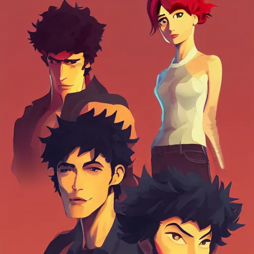 Image similar to face icon stylized minimalist cowboy bebop, loftis, cory behance hd by jesper ejsing, by rhads, makoto shinkai and lois van baarle, ilya kuvshinov, rossdraws global illumination