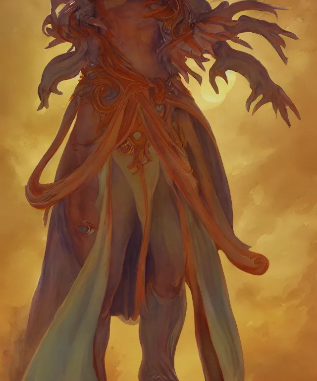 Image similar to a oil / watercolor painting full body character portrait of invoker of the sun goddess in the style of moebius in the style of frank frazetta trending on artstation deviantart pinterest detailed realistic hd 8 k high resolution