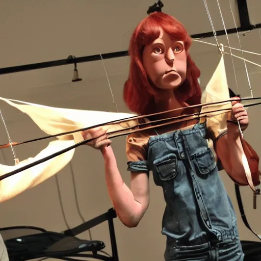 Image similar to a real person on marionette strings