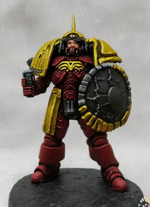 Image similar to 8 0 mm resin detailed miniature of a warhammer 4 0 k space marine with wonder woman armor, product introduction photos, 4 k, full body,