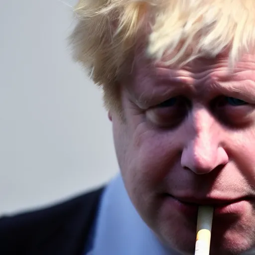 Image similar to medium shot photo of Boris Johnson smoking weed, 4k, ultra HD