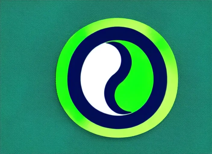 Image similar to A yin-yang logo in green and blue