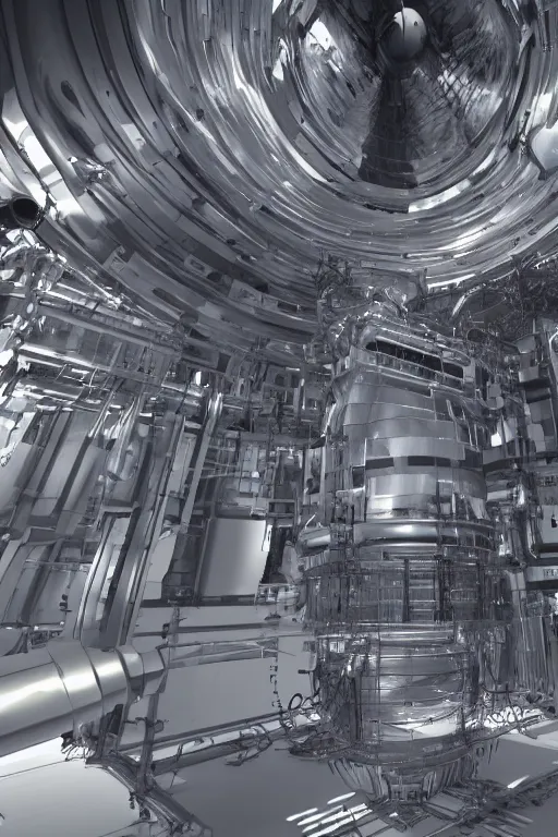 Image similar to hadron antimatter vacuum reactor, cinematic, 4 k, god rays, highly detailed,