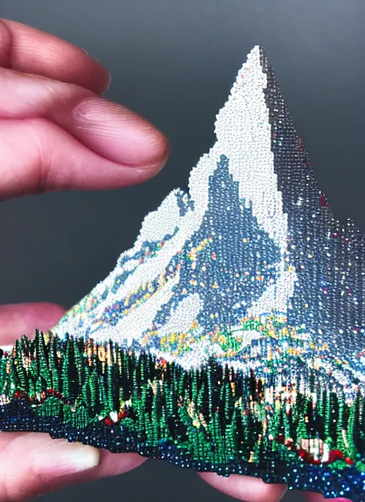 Prompt: photo matterhorn mountain of huge swarovski crystals, medium full shot, 3 5 mm, hyperrealistic, intricate details, cinematic lighting