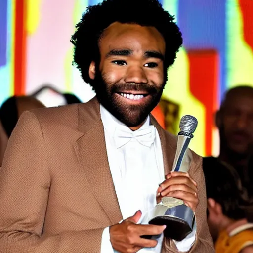 Image similar to donald glover's happiest moment in life