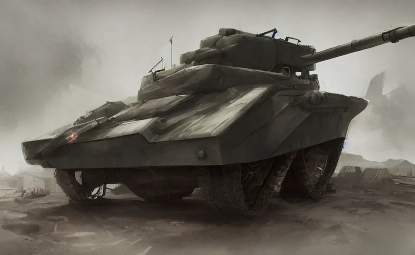 Image similar to imposing soviet vehicle, tesla tank, alternate timeline, digital art, video game unit concept, artstation