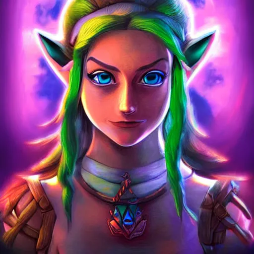 Prompt: detailed digital art of zelda, beautiful dramatic lighting.