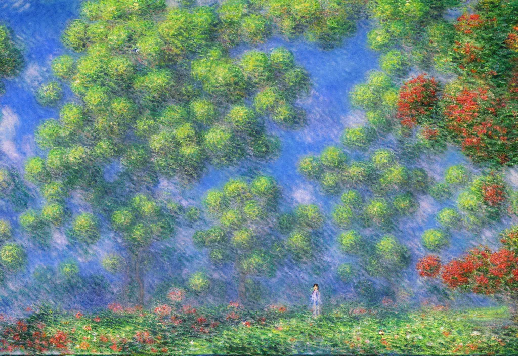 Image similar to anime scenery, very anime scenery in impressionist style, trending artwork, anime painter studio, by claude monet