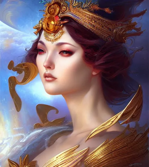 Prompt: goddess of jupiter, digital art by artgerm and karol bak