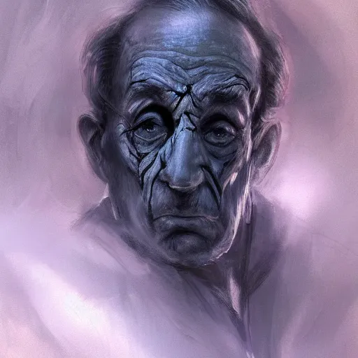 Image similar to alan Greenspan as a dementor, closeup, D&D, fantasy, intricate, elegant, highly detailed, digital painting, artstation, concept art, matte, sharp focus, illustration, jerad s marantz