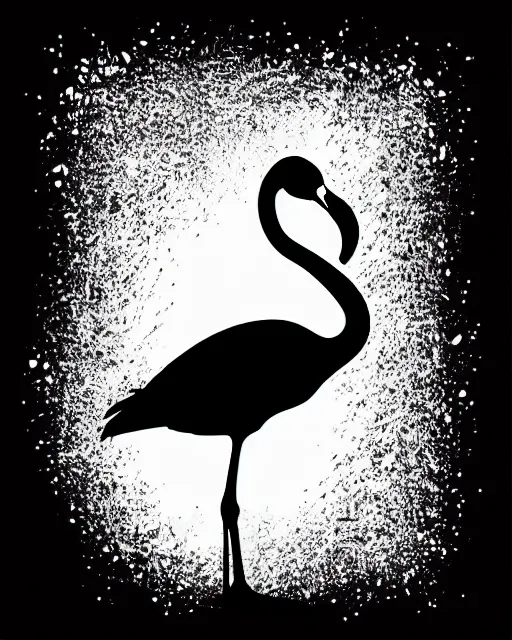 Image similar to silhouette of a flamingo, highly detailed, photorealistic, vector art, 8 k