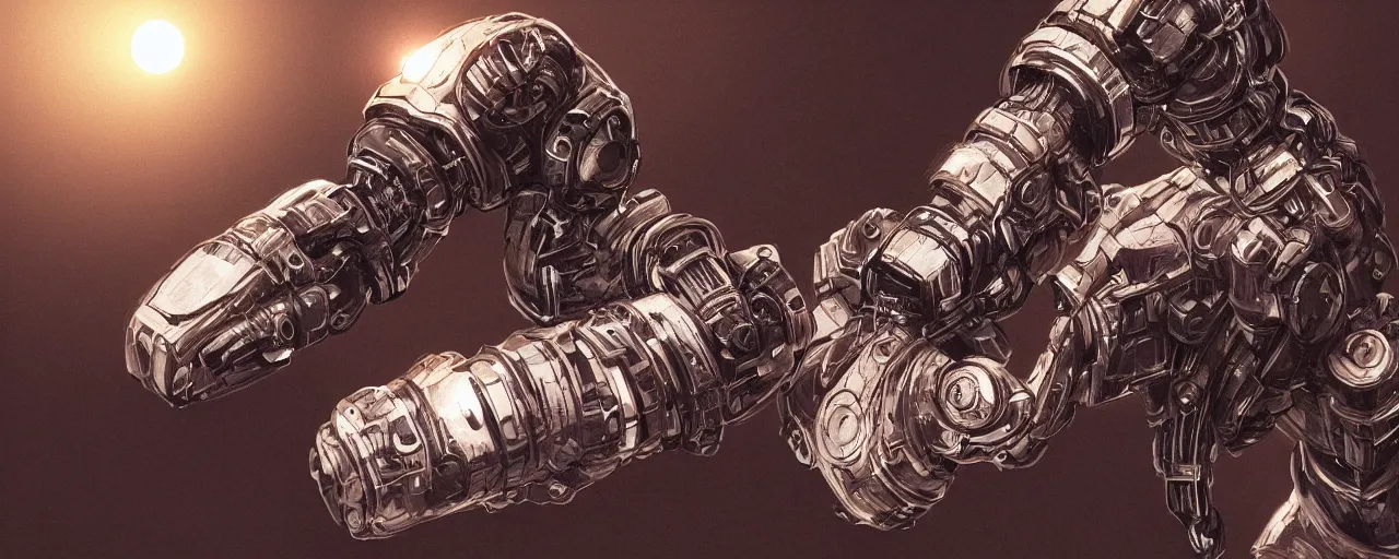 Image similar to a closeup of a robot hand holding a fountain pen, intricate, cinematic lighting, highly detailed, digital painting, artstation, concept art, smooth, sharp focus, illustration