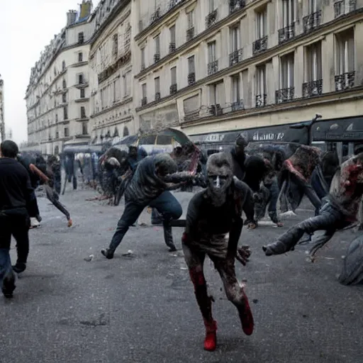 Prompt: a zombie apocalypse in paris