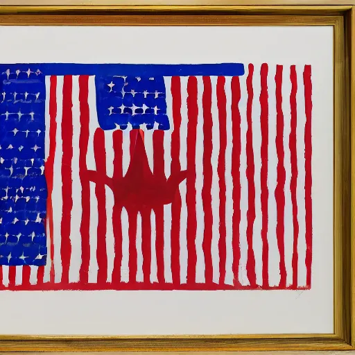 Prompt: patriotic leviathan painted by jasper johns in style of authoritarian propaganda