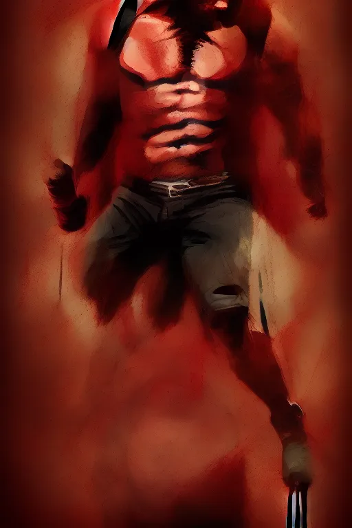 Image similar to Ryan Reynolds as Wolverine high quality digital painting in the style of Robert Kirkman