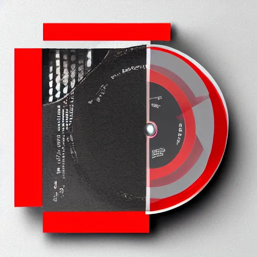 Image similar to close photograph of a cd cover with a red rectangle on it