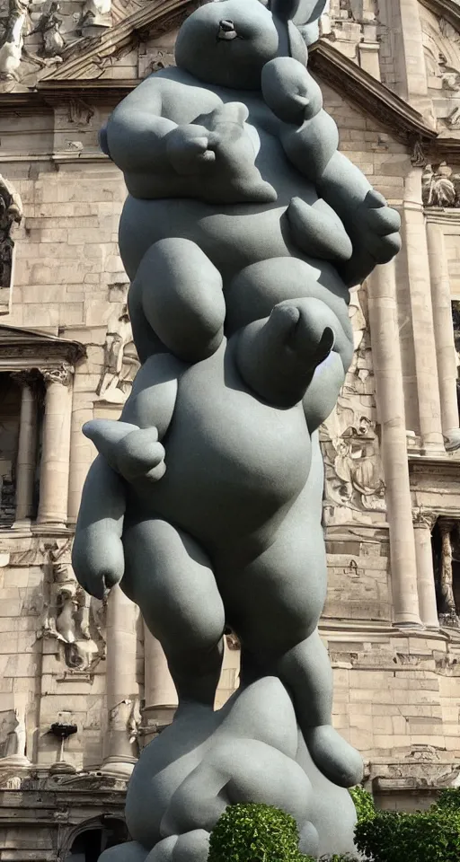 Prompt: big chungus statue by michelangelo buonarroti