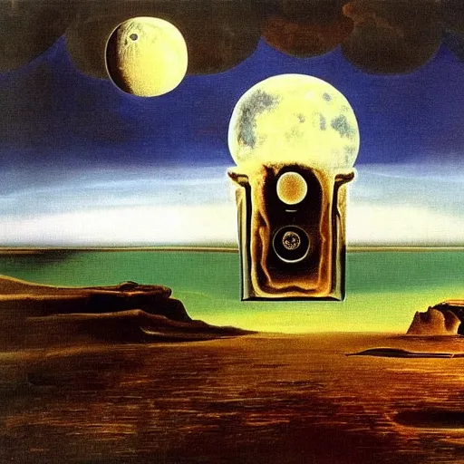 Prompt: doom moon by salvador dali