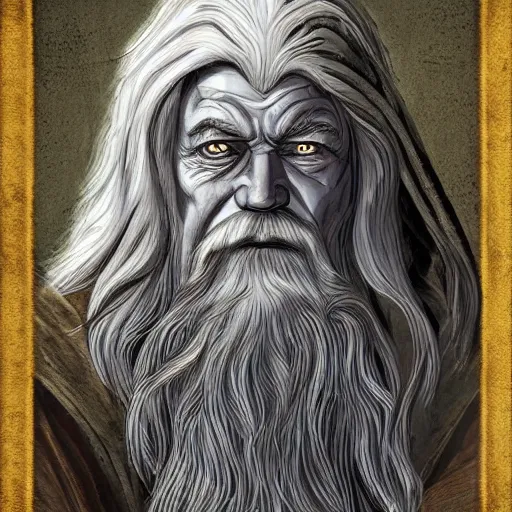 Image similar to detailed digital art of gandalf the grey with the fellowship of the ring in the mines of moria