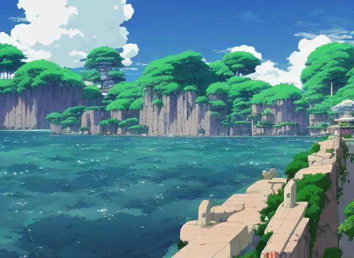 Prompt: a scene from spirited away, wide shot, peaceful and serene, incredible perspective, anime scenery by Makoto Shinkai and studio ghibli, very detailed