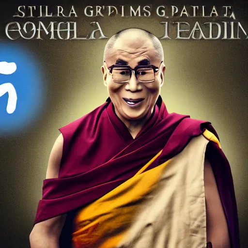 Image similar to Screenshot of the Dalai Lama in Skyrim special edition, 4k resolution, octane render