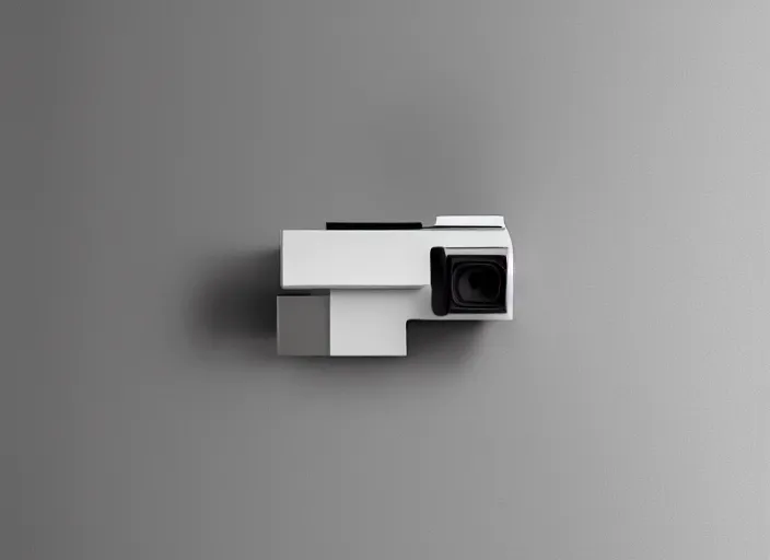 Image similar to orthographic view of minimalism camera designed by Dieter Rams, Naoto Fukasawa, designed by Apple, highly detailed, minimalism, front view, painting by Hirishi Yoshida