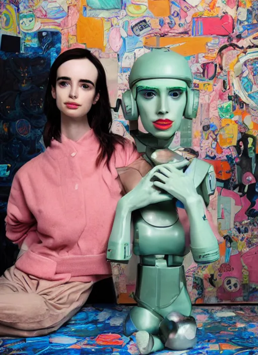 Image similar to studio photograph of a contemporary ceramic sculpture of a modular quirky emma roberts krysten ritter android by hikari shimoda and jack gaughan