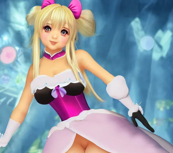 Image similar to Marie Rose from Dead or Alive as a Disney princess, animated movie still.